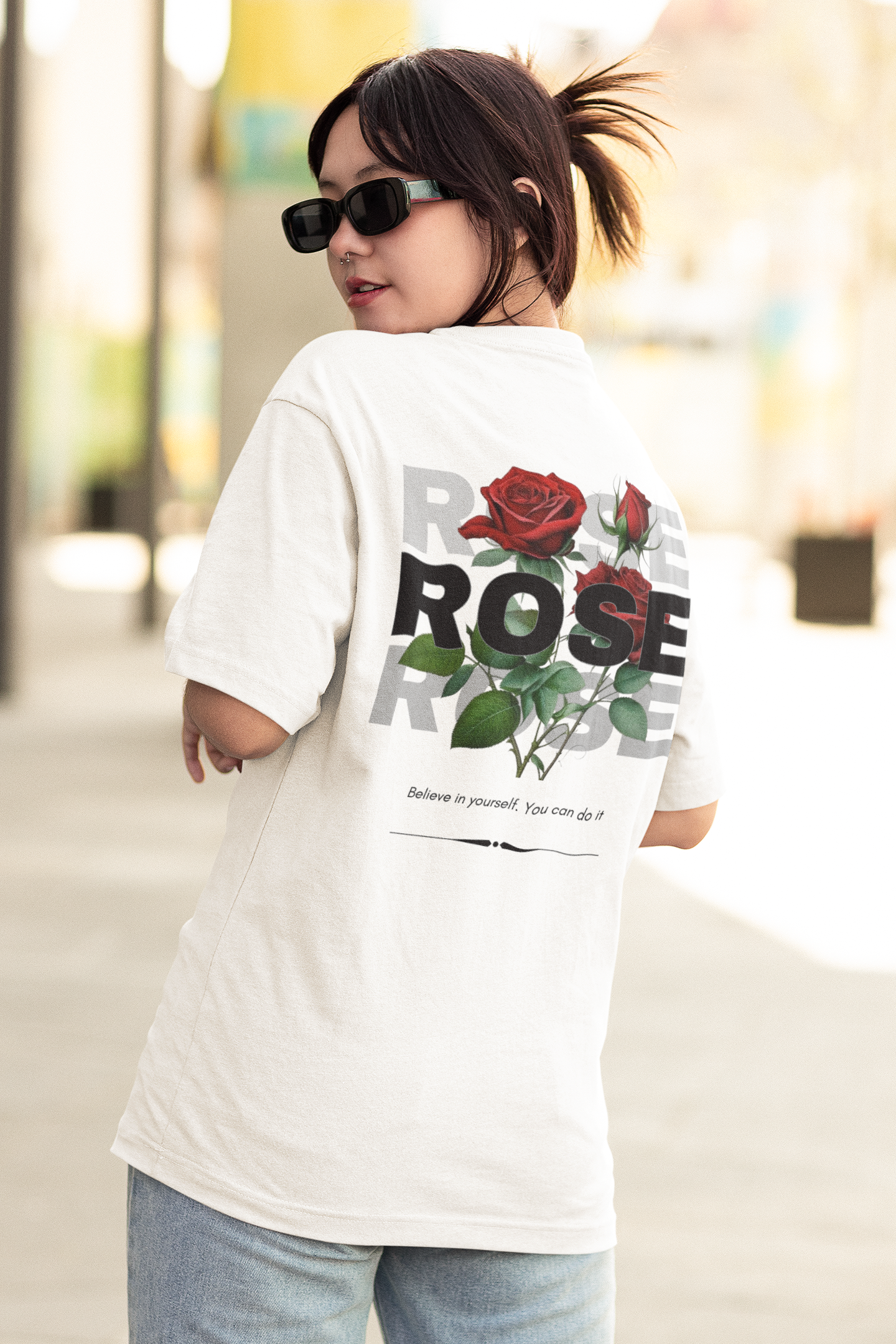 ROSE OVERSIZED UNISEX  T