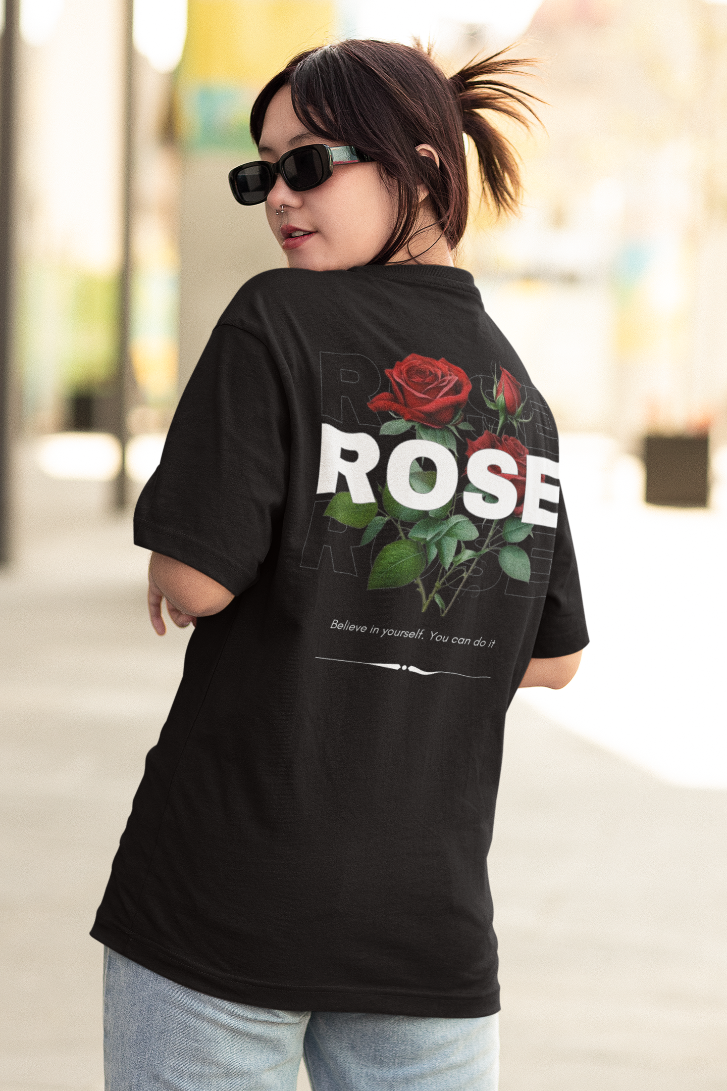 ROSE OVERSIZED UNISEX  T